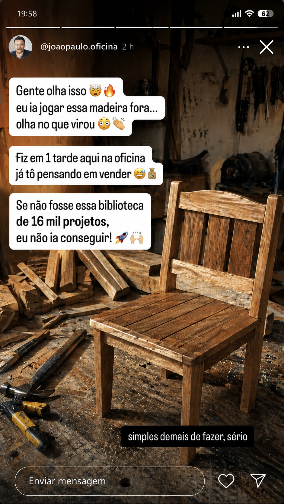 Depoimento de marceneiro